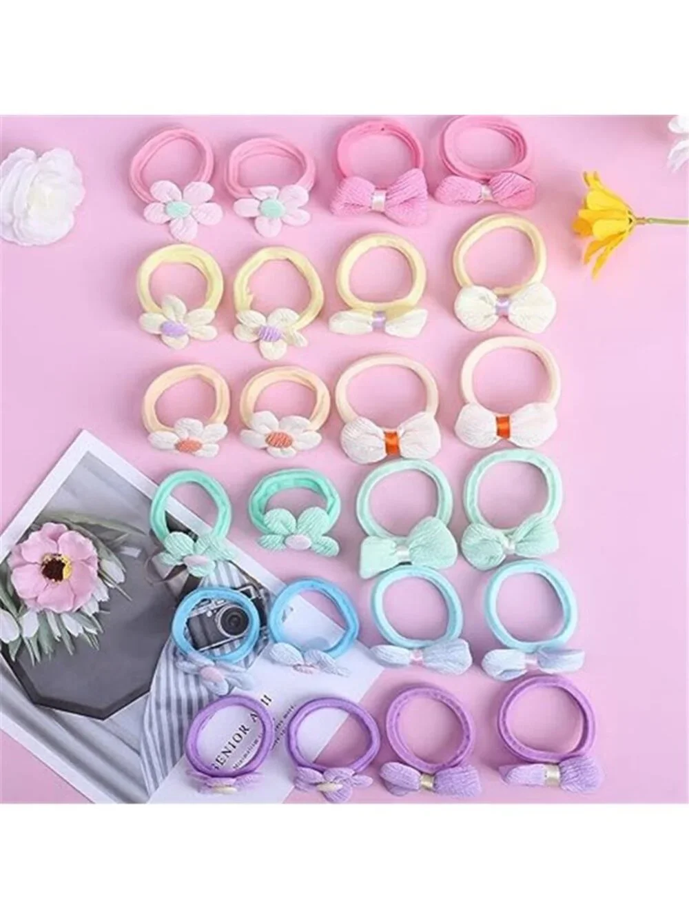 Toddler Hair Ties Baby Scrunchies Flower Elastic Ponytail Holders Girls
